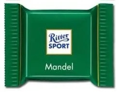 Шоколад Молочний з Мигдалем Ріттер Спорт Ritter Sport Mandel 5 г Німеччина, фото 1