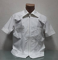Шведка тенниска рубашка с коротким рукавом мужская летняя белая коттон AVVA