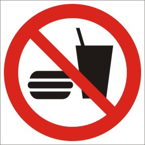 P022 Знак "Заборонено їсти та пити" (ДСТУ EN ISO 7010:2019)