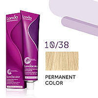 Фарба для волосся Londa Color Permanent Professional 10/38 яскравий блонд золотисто-перлинний