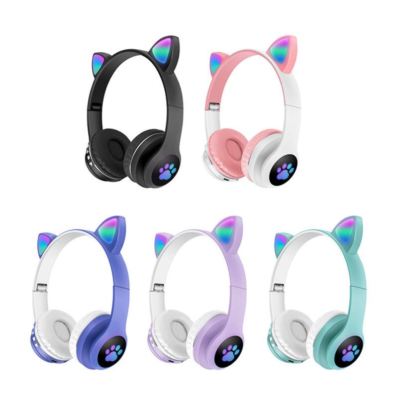 Беспроводные наушники с кошачьими ушками Cat Ear VZV-23M LED подсветка ...