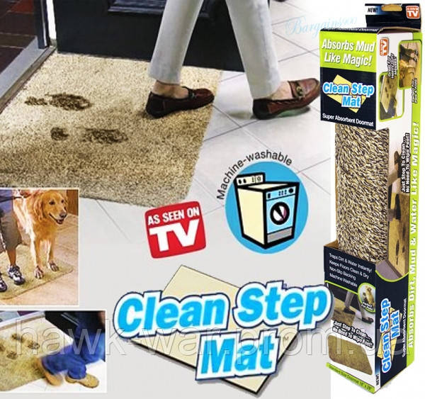 [ОПТ] Супер впитывающий придверный коврик для вытирания ног Clean Step Mat с абсорбирующими волокнами - фото 1 - id-p1584803499