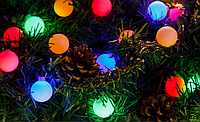 [ОПТ] Фигурная новогодняя светодиодная гирлянда "Шарики", внутренняя, 100LED, 15м, RGB