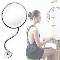 Зеркало для макияжа гибкое Ultra Flexible Mirror с 10-ти кратным увеличением и LED подсветкой ОПТ