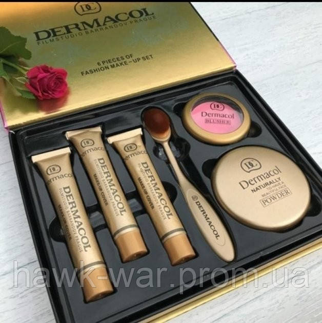 ОПТ Косметический набор Dermacol Make-up 6 в 1 (тональный крем, пудра, румяна) со щеточкой подарочный нвбор - фото 5 - id-p1584804670