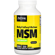 Метилсульфонілметан Jarrow Formulas "MSM" 1000 мг, здоров'я суглобів (200 капсул)