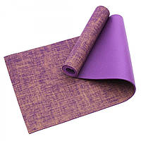 Коврик для йоги и фитнеса Jute 5мм violet ( MS-2870-violet )