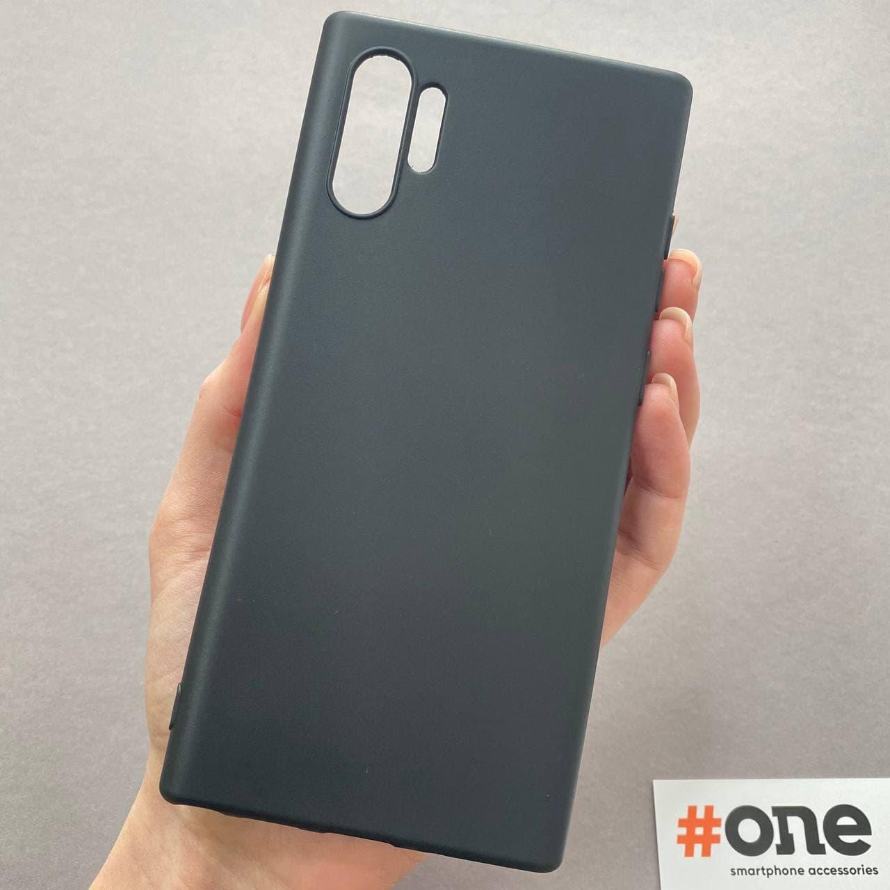 Чохол для Samsung Galaxy Note 10 Plus матовий однотонний чохол на телефон самсунг нот 10 плюс чорний TPB