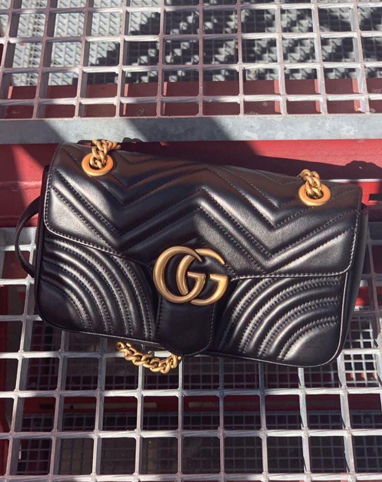 Сумка через плече Gucci Marmont medium стьобана велика чорна