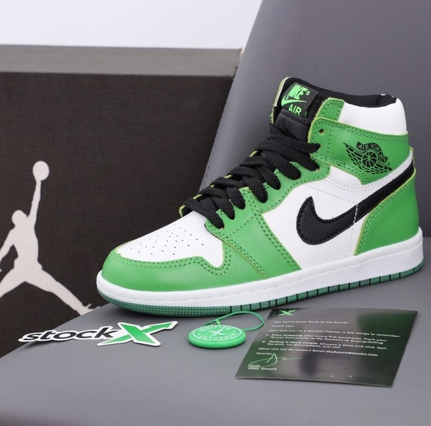 Жіночі кросівки Nike Air Jordan 1 X High осінь-весна повсякденні зелені з білим. Живе фото, фото 1