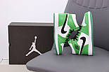 Жіночі кросівки Nike Air Jordan 1 X High осінь-весна повсякденні зелені з білим. Живе фото, фото 7