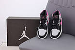 Жіночі кросівки Nike Air Jordan 1 X High осінь-весна повсякденні сірі з рожевим. Живе фото, фото 5