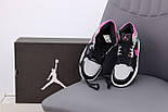 Жіночі кросівки Nike Air Jordan 1 X High осінь-весна повсякденні сірі з рожевим. Живе фото, фото 9