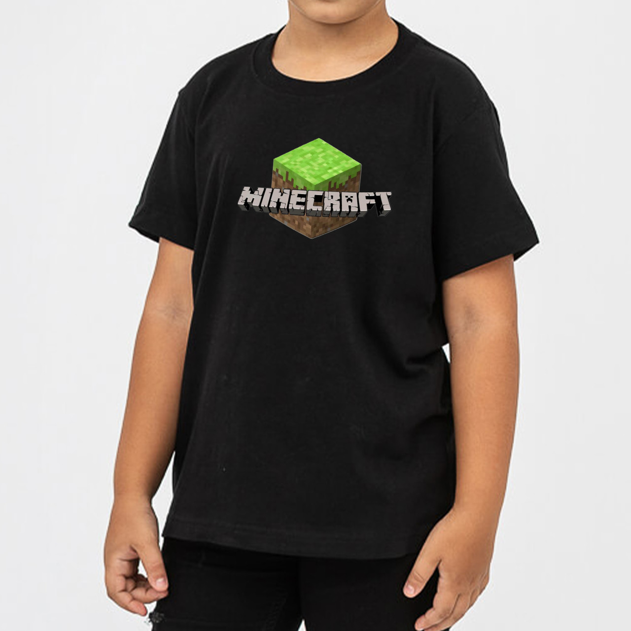Детская футболка з принтом  "Майнкрафт Minecraft" від KLik print чорного кольору