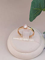 Золоте кільце з цирконієм Золоту обручку з фіанітами 110211901