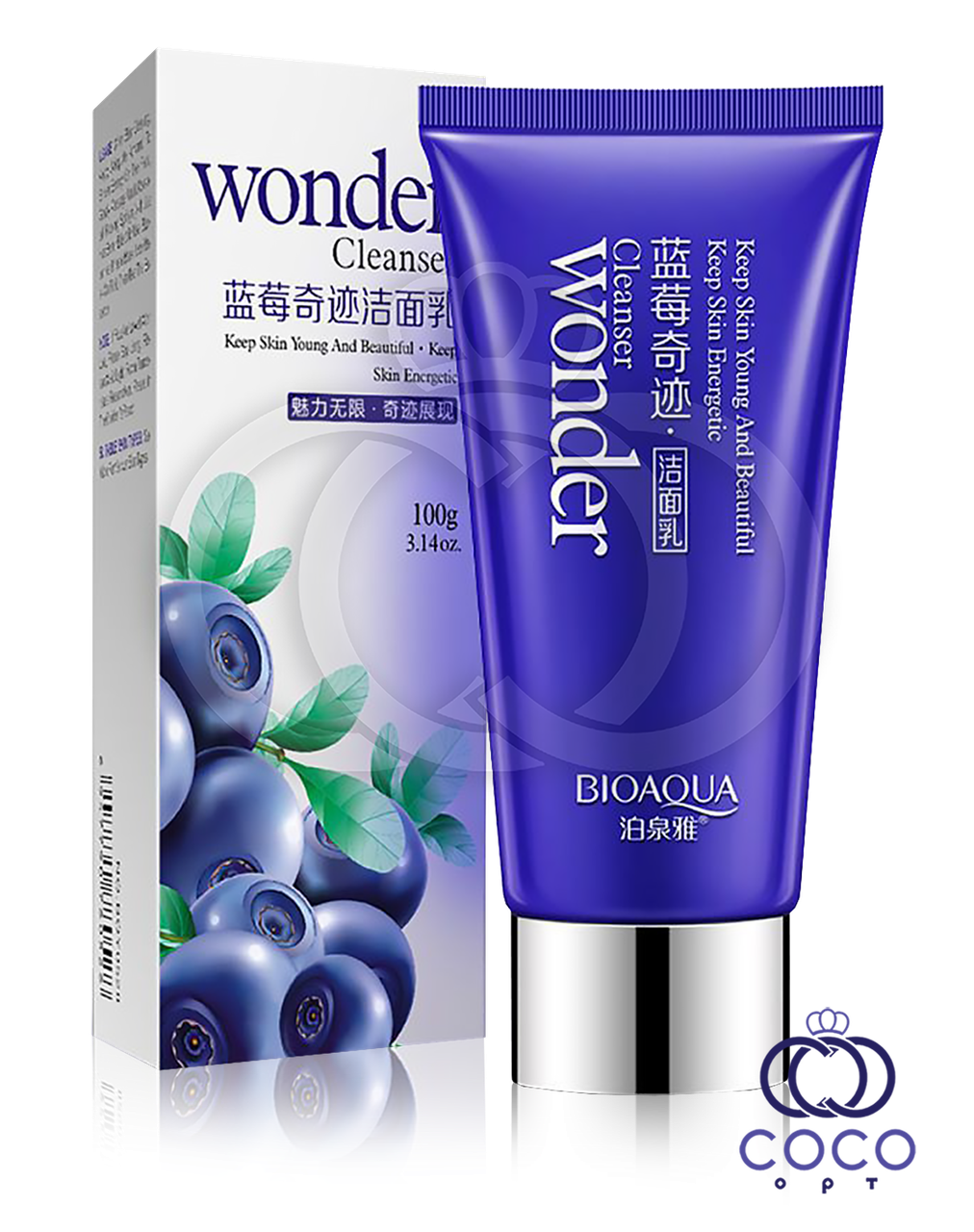 Пінка для вмивання Чорниця Bioaqua Blueberries з чорницею 100 г МЯТА КОРОБКА, фото 1