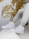 Чоловічі / жіночі кросівки Nike Air Jordan 1 Retro High Reflective White | Найк Аір Джордан 1 Білі Рефлектив, фото 3