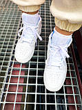 Чоловічі / жіночі кросівки Nike Air Jordan 1 Retro Mid Mono White | Найк Аір Джордан 1 Білі, фото 5