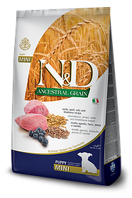 Farmina N&D Low Grain Lamb&Blueberry Puppy Mini корм для цуценят дрібних порід ЯГНІНОК і ЧОРНИКА,2.5кг
