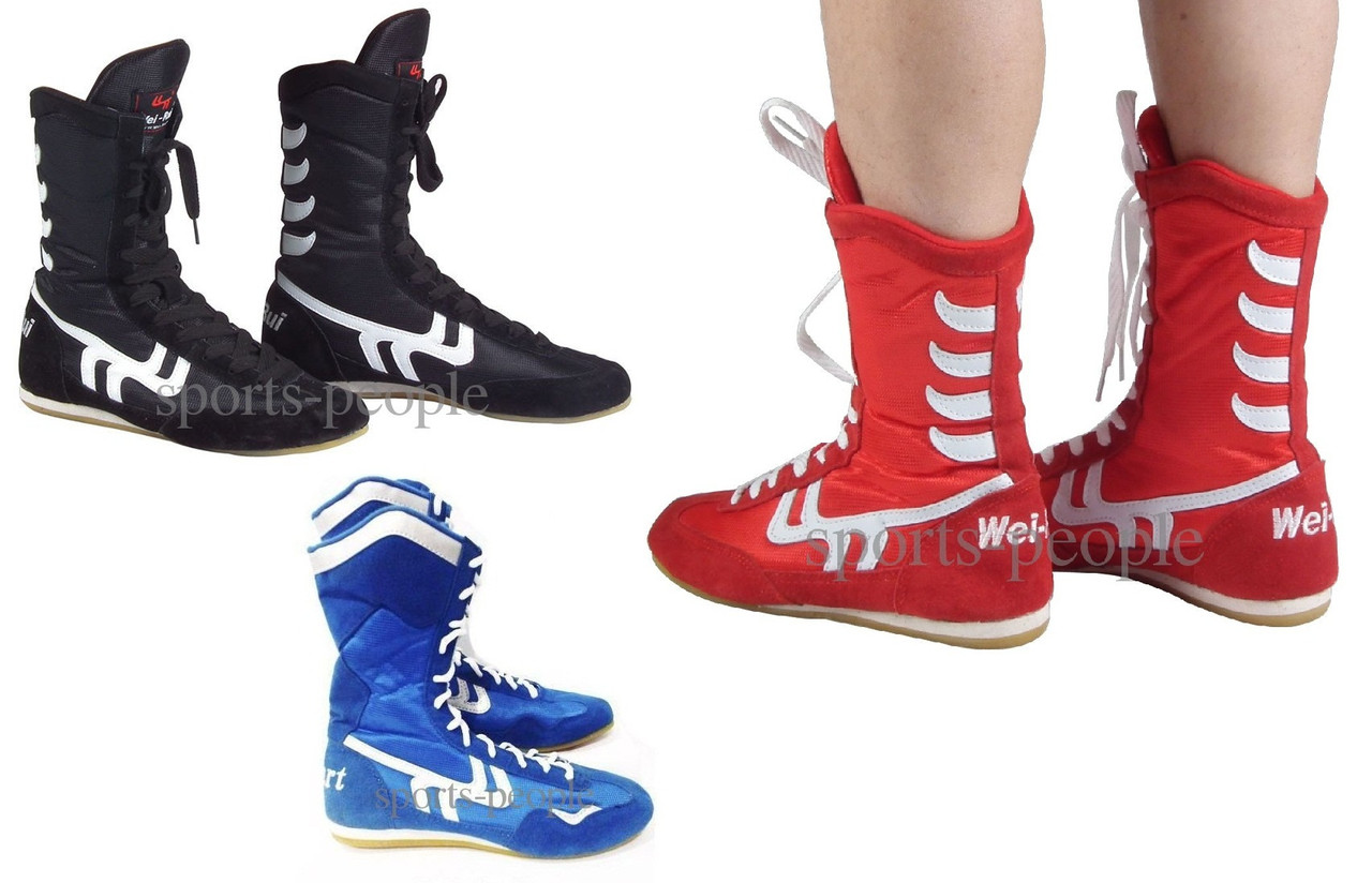 Взуття для боксу (боксерки) Wei-rui, високі, розміри: 35-44, різн. кольори 36, Червоний