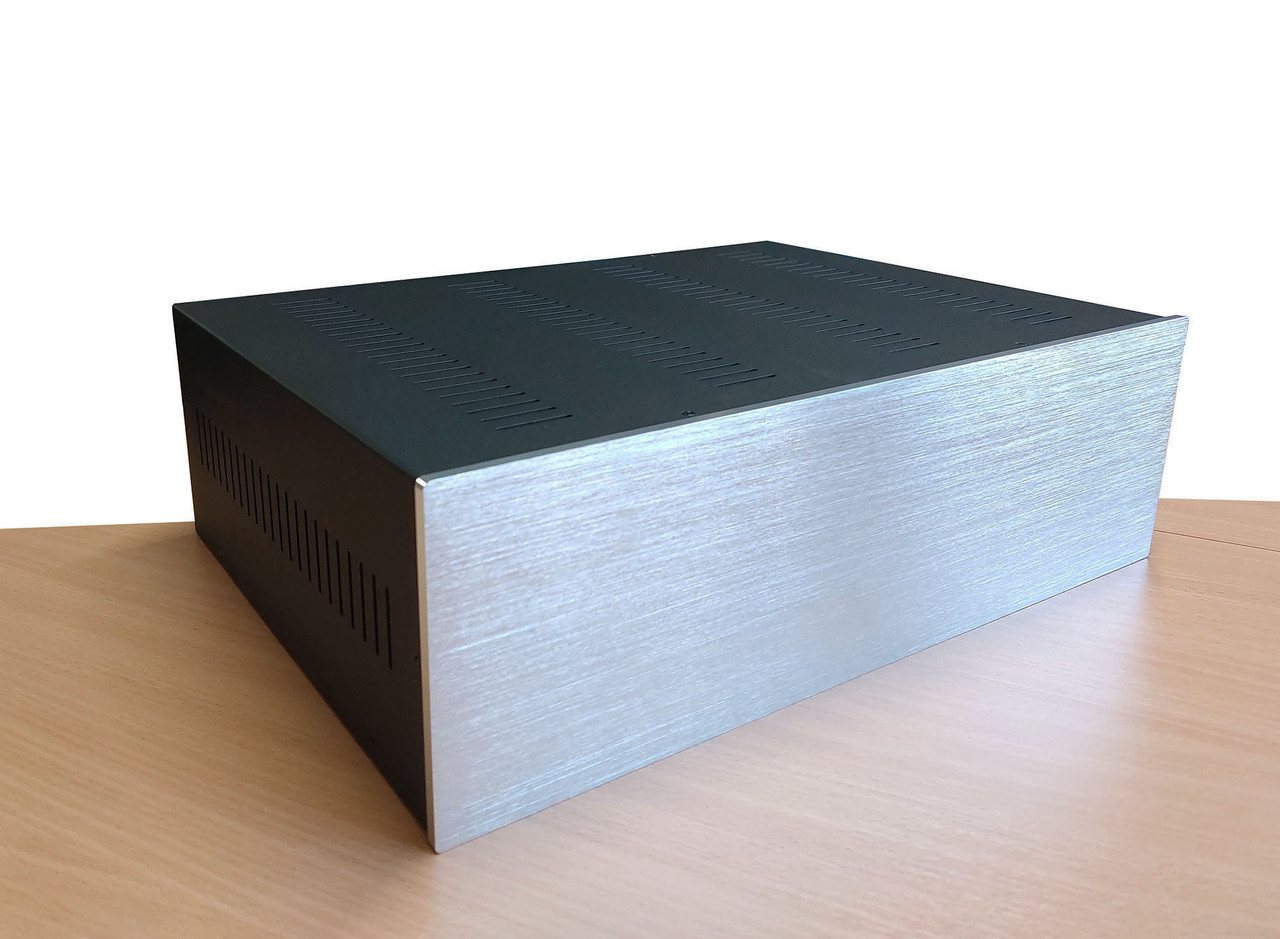 Уцінка. Корпус металевий MiBox з алюмінієвою панеллю MB-32 (Silver) (Ш430 Г310 В132) чорний, фото 1