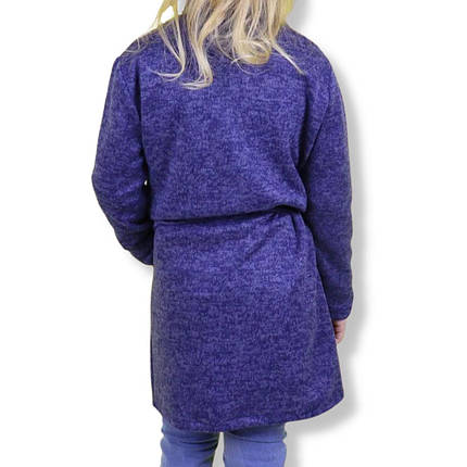 26480син Кардиган із поясом дівчинці Синій виробник Україна розмір 122,128,140 см, фото 2