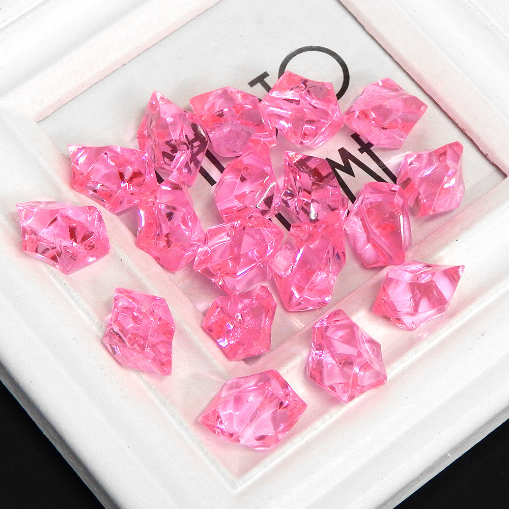 Кристалі декоративні "Штучний лід" ~24х17 мм (10 шт) рожевий