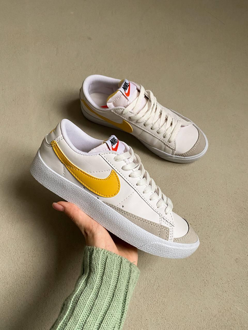 Женские кроссовки Nike Blazer low 77 vintage Yellow | Найк Блейзер низкие Белые Желтые, цена 1749 грн Prom.ua (ID#1584896507)