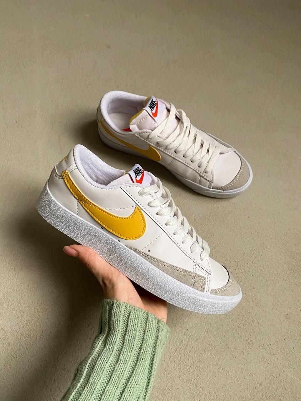 Жіночі кросівки Nike Blazer low 77 vintage Yellow | Найк Блейзер низькі Білі Жовті