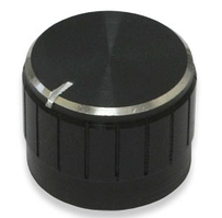Ручка для змінного резистора R-11 чорна (D=23мм H=17мм), алюміній