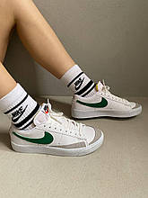 Жіночі кросівки Nike Blazer low 77 Vintage Green | Найк Блейзер низькі Білі Зелені