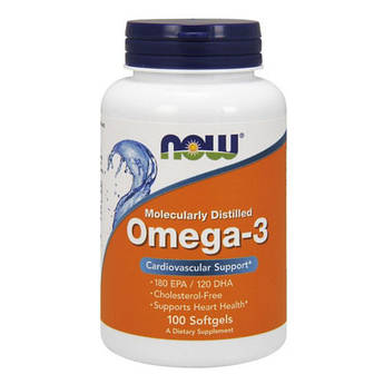 Омега 3, NOW Omega-3 100 капсул