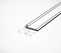 Пластиковий Т-профіль T-RAIL30 TM 30 мм для кріплення роздільників довжина 1000 мм., фото 2