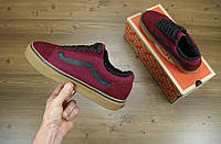 Мужские кеды Vans Old Skool Red Black Gum (мех) 11322