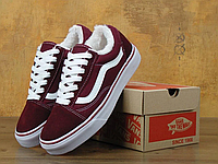 Мужские кеды Vans Old Skool Red White (мех) 11069