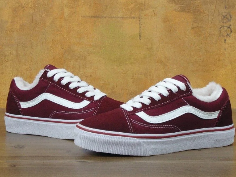 Жіночі кеди Vans Old Skool Red White (мех) 11069, фото 1