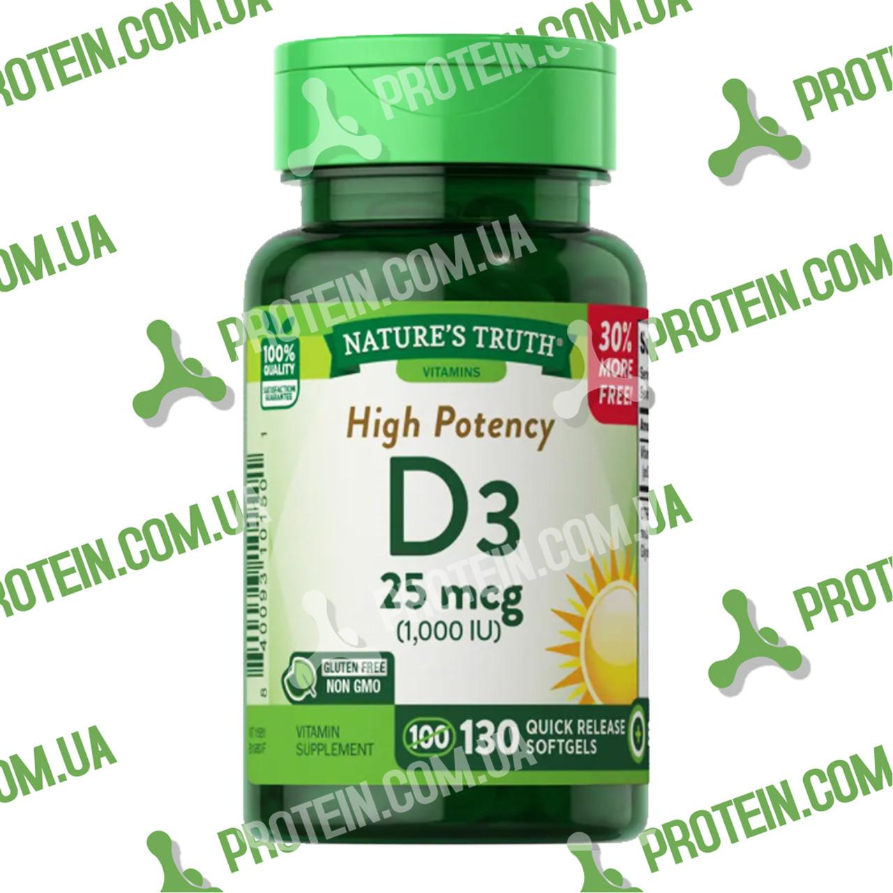 Вітамін Д Nature's Truth D3 25 мкг (1000 IU), 130 капс