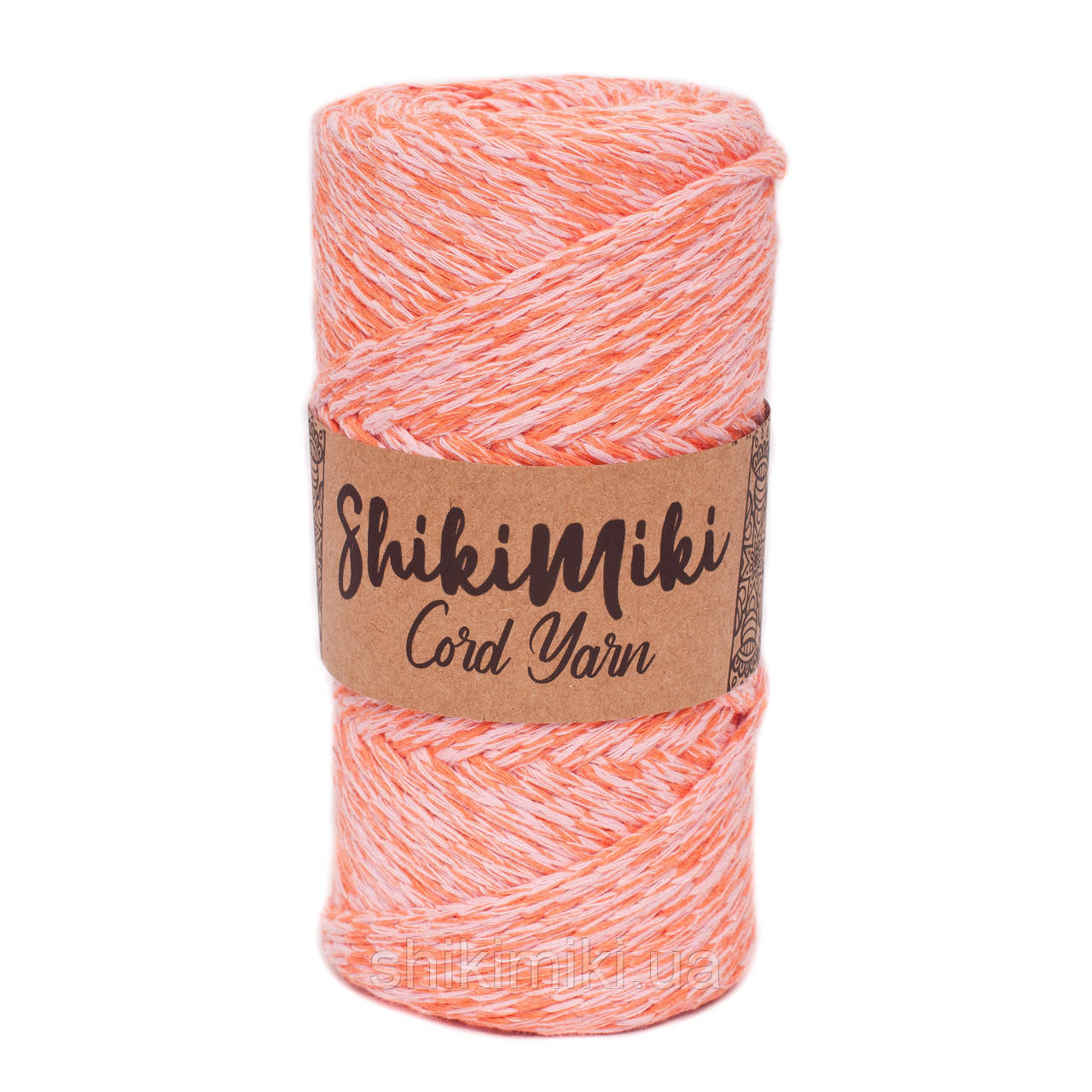 Еко шнур Shikimiki Cord Yarn 4 mm, колір Кораловий меланж