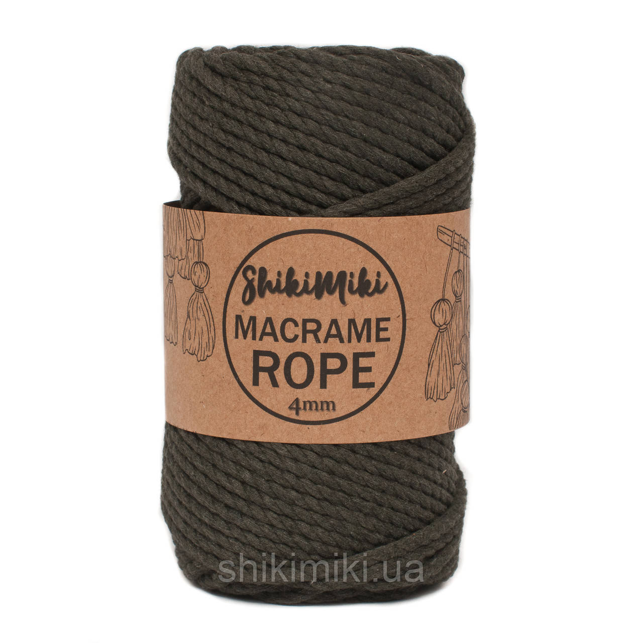 Еко шнур Shikimiki Rope 4mm, колір Темний хакі