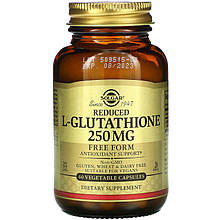 Глутатіон SOLGAR "Reduced L-Glutathione" 250 мг, скорочений (60 капсул)