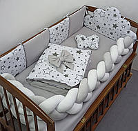 Набор постельного белья в детскую кроватку Коса: бортики одеяло косичка конверт на выписку