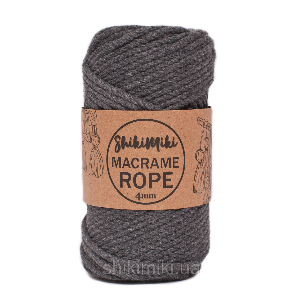Еко шнур Shikimiki Rope 4mm, колір Мишачий