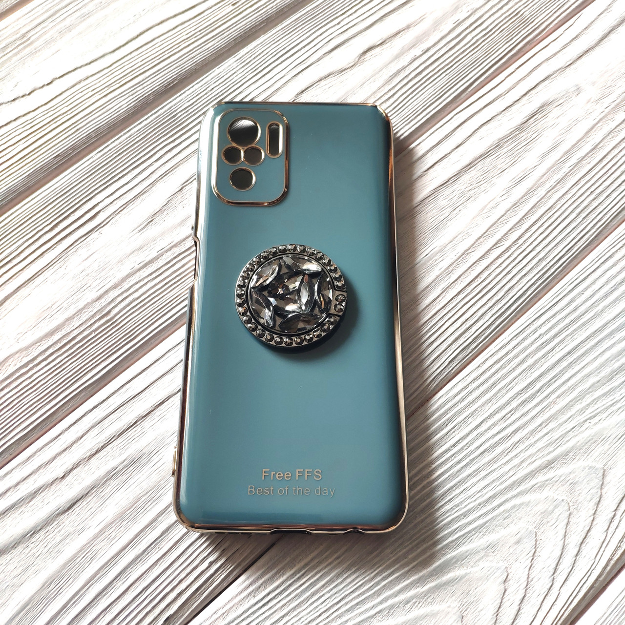 Чохол Ring Stones для Xiaomi Redmi Note 10 / Note 10S силіконовий бампер Cіро-блакитний