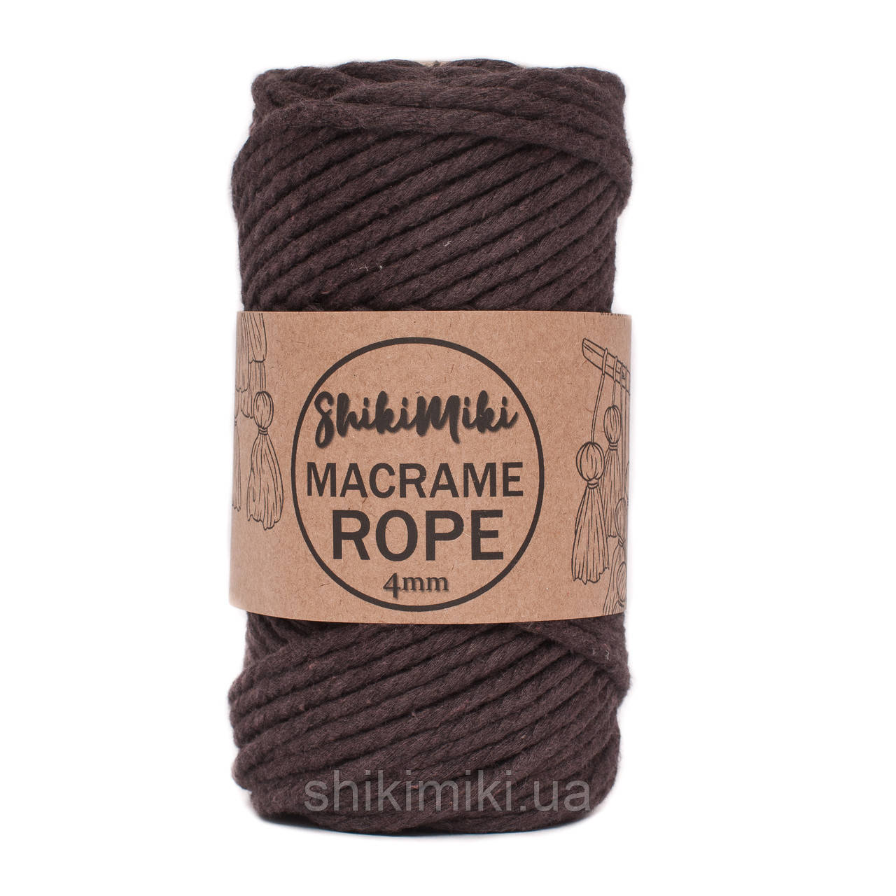 Еко шнур Shikimiki Rope 4mm, колір Шоколадний
