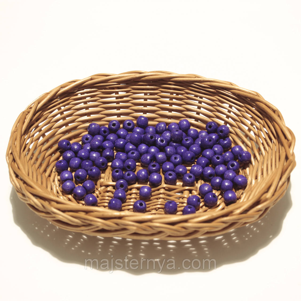 Дерев'яні намистини 8мм (100шт в упаковці) фіолетового кольору