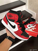 Кроссовки женские Nike Air Jordan Джордан подростковые Красные с белым и черным демисезонные Весна/лето/осень