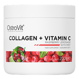 Collagen + Vitamin C OstroVit 200 г Малиновий лимонад з м'ятою