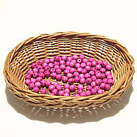 Дерев'яні намистини 8мм (100шт в упаковці) яскраво рожевого кольору