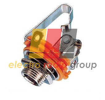 Гніздо 6,3 mono метал монтаж., з відключенням