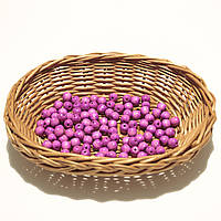 Дерев'яні намистини 8мм (100шт в упаковці) коліру фуксії